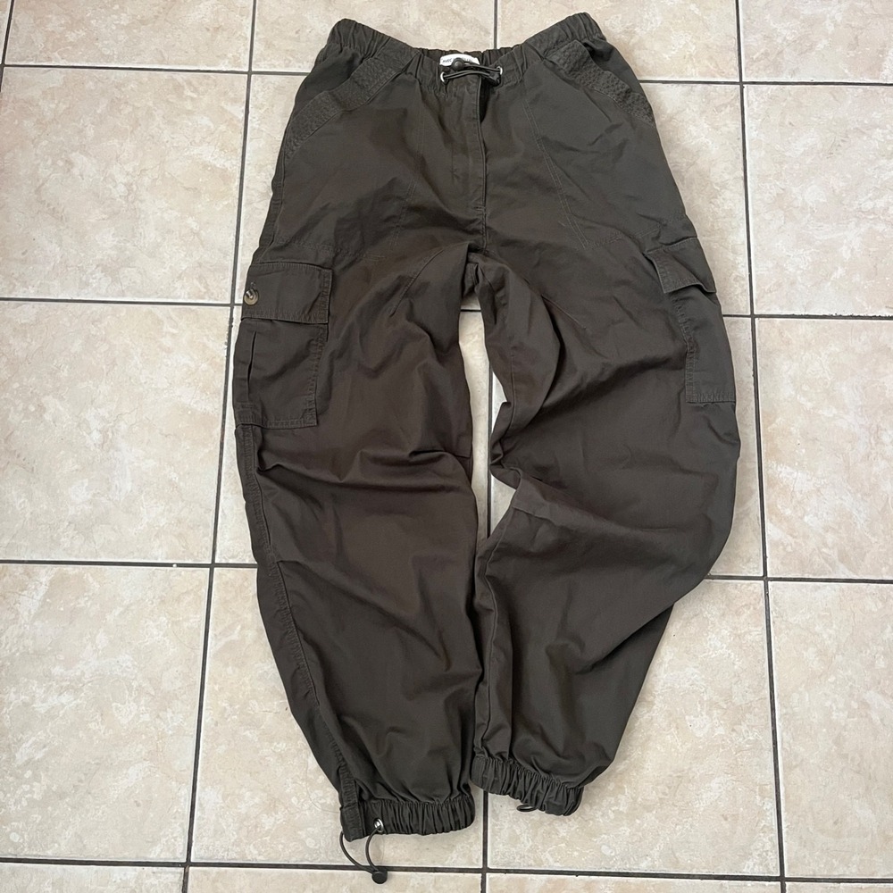 Avec Les Filles Women Cargo Jogger Parachute Pants Olive Small Gorpcore Utility